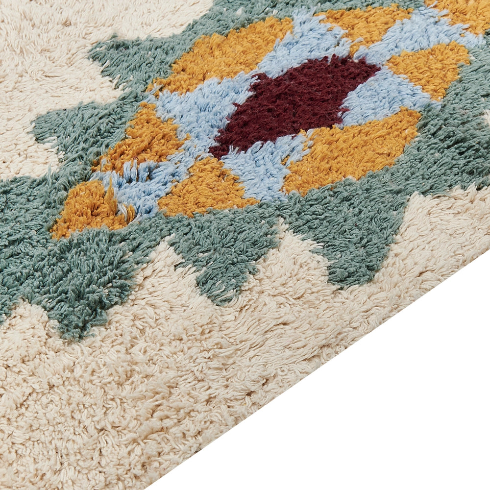 Tappeto multicolore 160 x 230 cm in cotone motivo geometrico soggiorno camera da letto