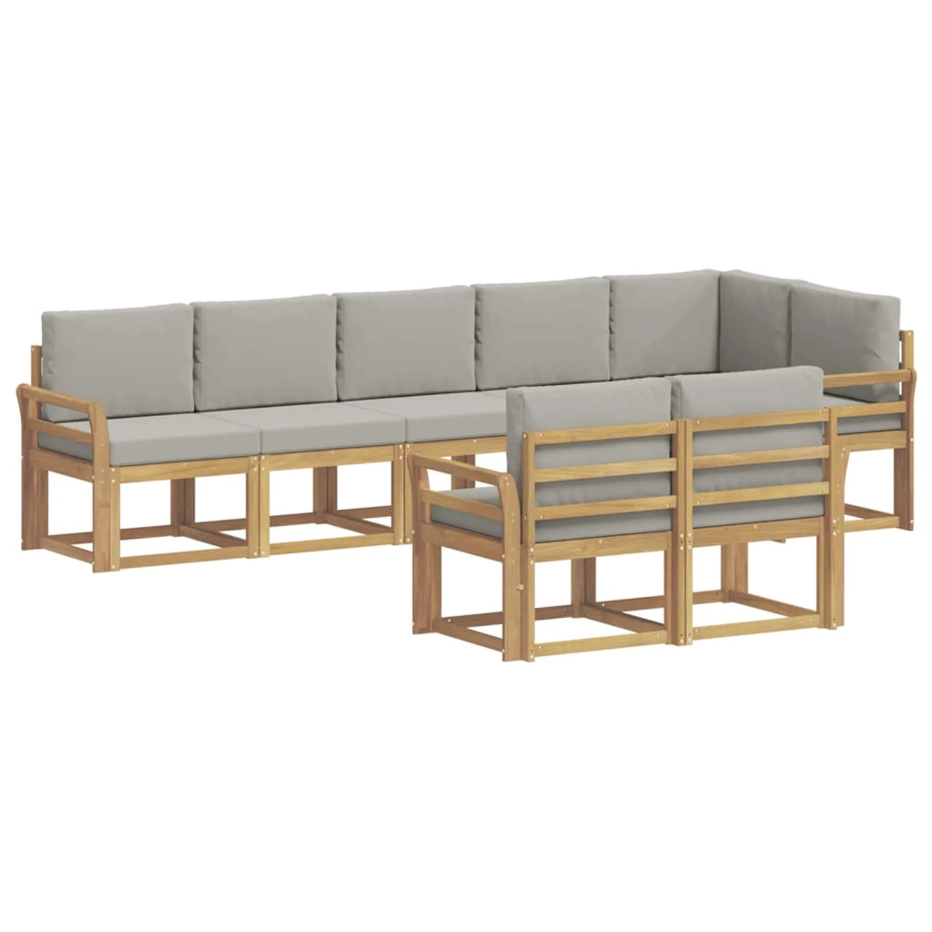 Set di divani da esterno 8 pcs Bianco e Grigio Chiaro 3387805