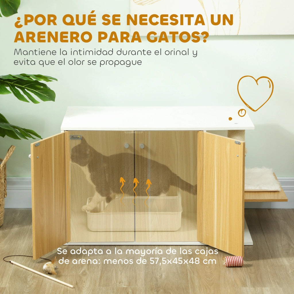 Centro Giochi per Gatti con Cuscino e Palla ¨C Zephmum ¨C 94x48x50,5cm Bianco