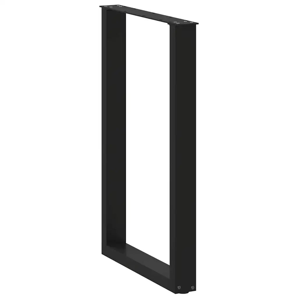 Gambe per tavolo da bar a forma di U 2 pz nere 60x(90-91) cm in acciaio 4013224