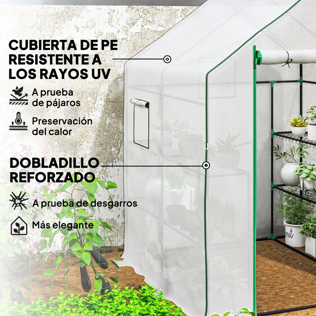 Serra da Giardino con Ripiani ¨C Zephmum ¨C Bianco 140x143x190 cm