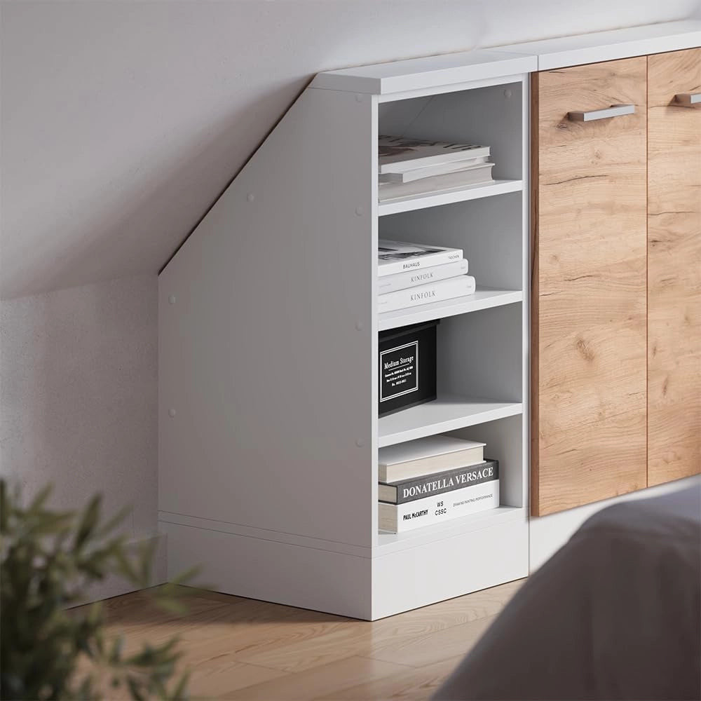 Mobile sottotetto Rion, Bianco, 40 x 81.6 cm con 4 scomparti