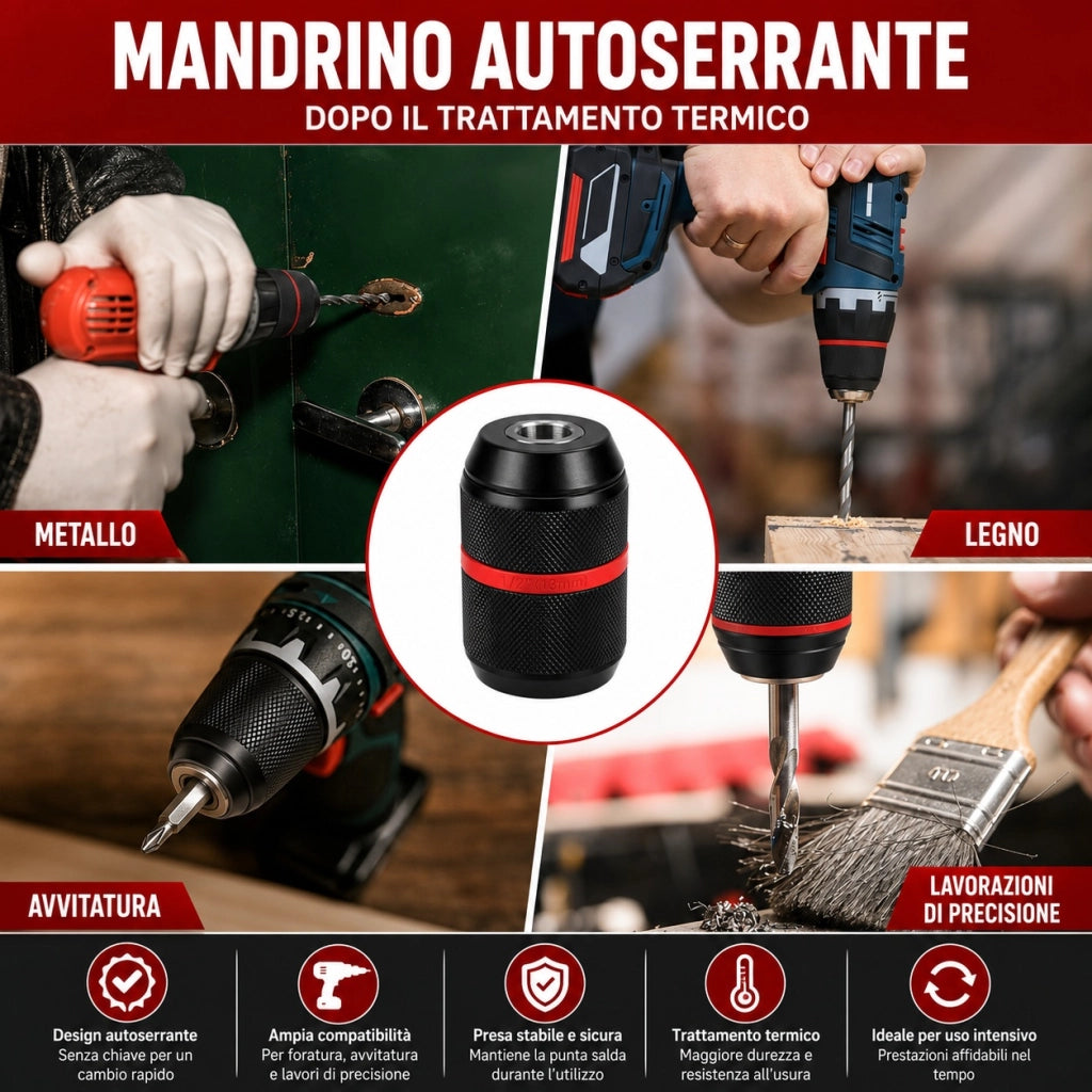 Mandrino Autoserrante Trapano 2-13 mm Attacco Filettato  1/2-20UNF 82203