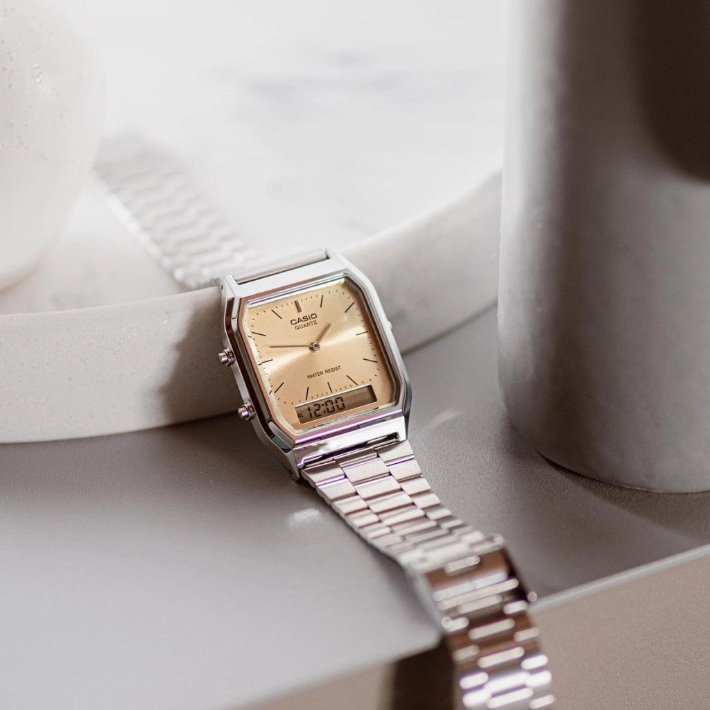 CASIO VINTAGE Mod. EDGY COLLECTION SUNRAY DIAL - PINK COPPER
