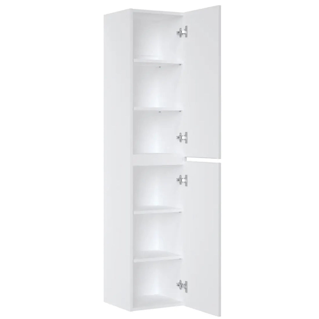 Colonna da bagno ICON 160 cm – Bianco alpino opaco – 2 porte – Stile moderno sospeso