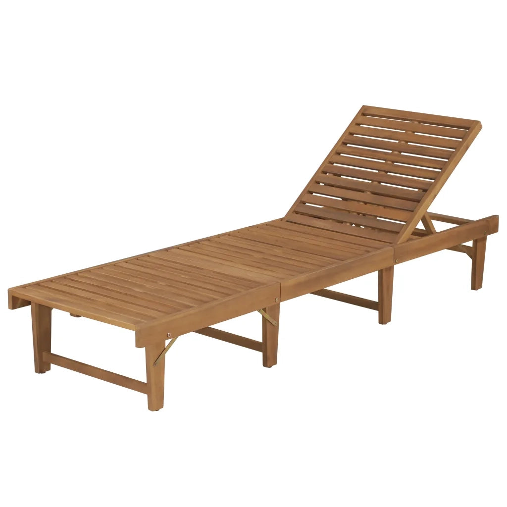 Lettino Prendisole Pieghevole in Legno Massello di Acacia 44253