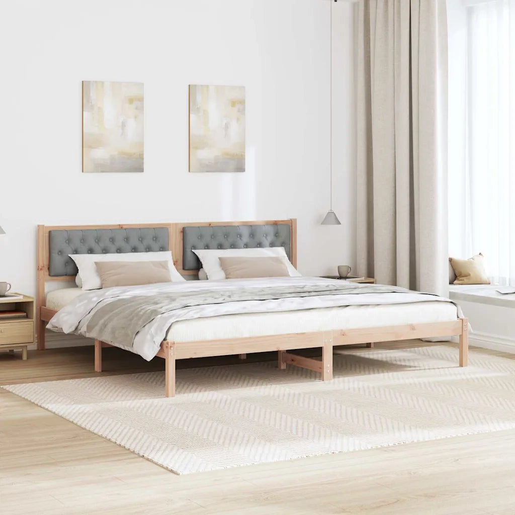 Struttura del letto Grigio chiaro 200 x 200 cm Pino massello 3394233