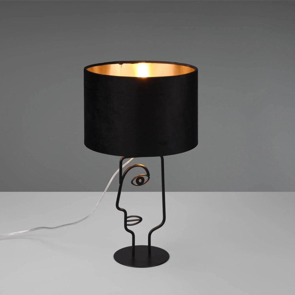 LÚZETE - LAMPADA DA TAVOLO IN METALLO OTIS PARALUME NERO