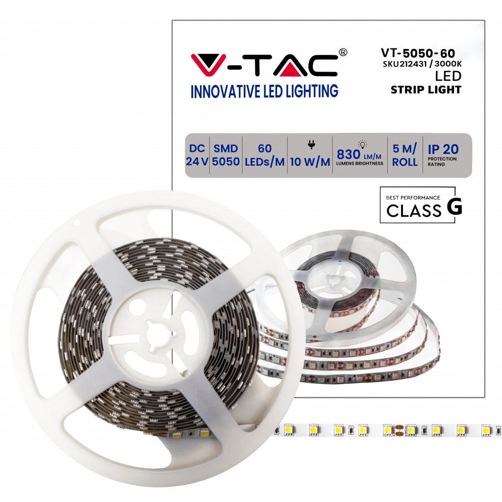 Strip LED SMD5050 - 60 LED 24V 3000K IP20