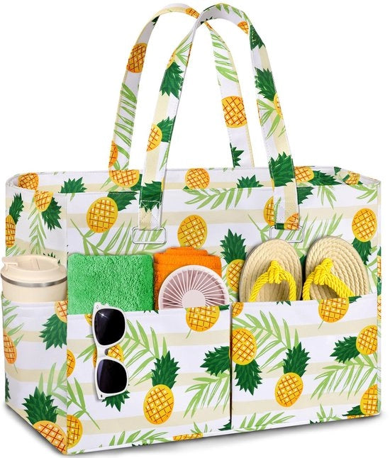 Borsa da Spiaggia XXL Familiare, Grande Borsa da Spiaggia Donna con Cerniera, Borsa da Spiaggia Idrorepellente con Comparti Umidi e Asciutti, Borsa da Spiaggia Ripiegabile Leggera per Viaggio, Borsa da Spiaggia per Spiaggia, Reisen