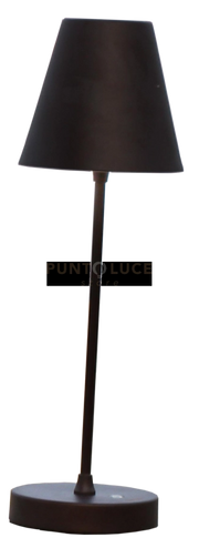 LA ANGINA-M M Lampada da tavola paralume metallo ricaricabile marrone opaco 7W 3600K, dimmerabile 30-60-100%, lumen 630