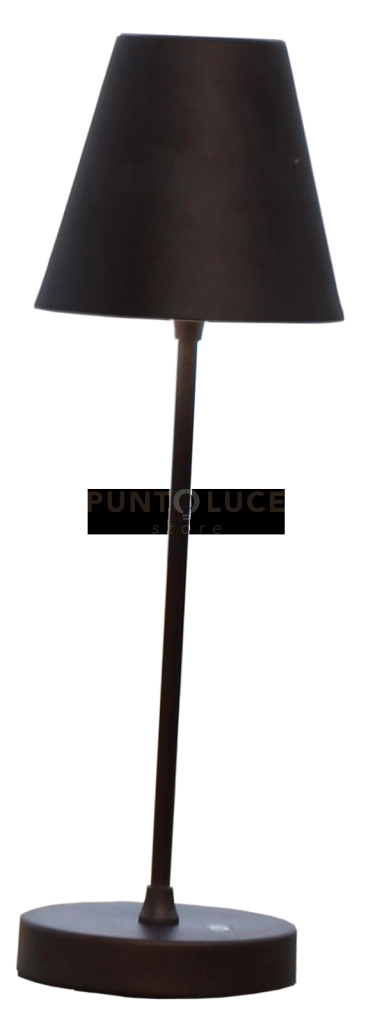 LA ANGINA-M M Lampada da tavola paralume metallo ricaricabile marrone opaco 7W 3600K, dimmerabile 30-60-100%, lumen 630