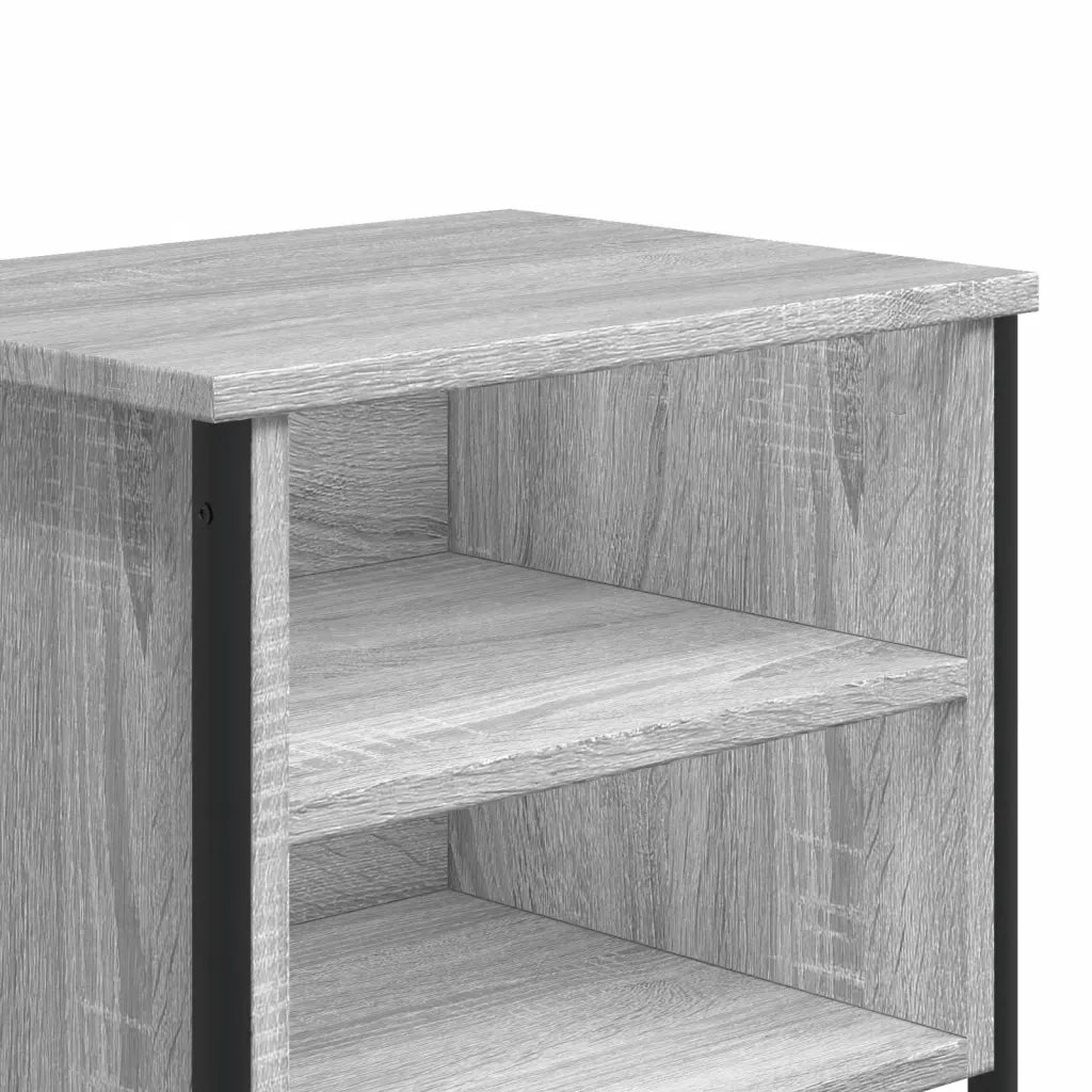 Comodini Grigio Sonoma 2pz-Set di 2 Tavolino da notte 40x30x40 cm in Truciolato