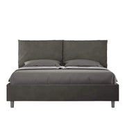 Letto matrimoniale senza rete imbottito 160x200 microfibra grigio Antea