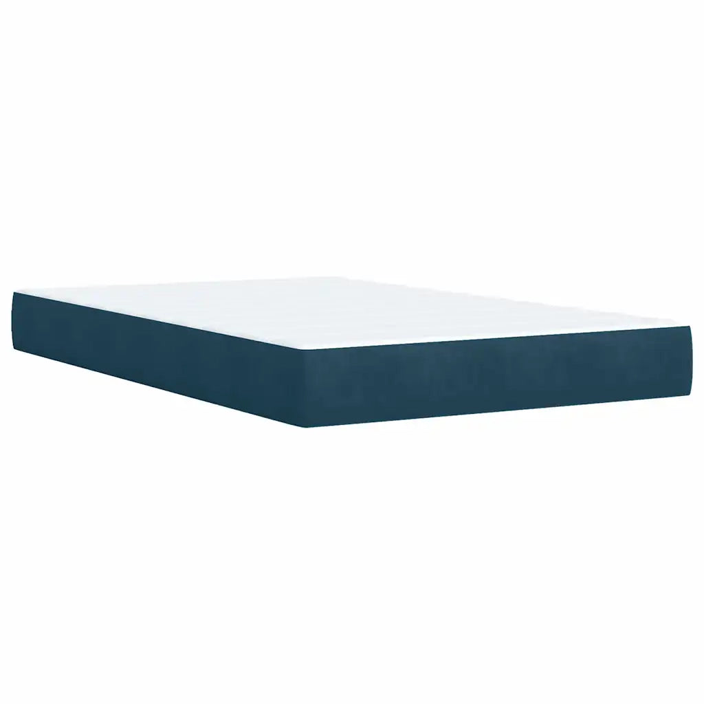 Giroletto a Molle con Materasso Blu Scuro 120x190 cm in Velluto