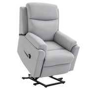 Poltrona Relax Elettrica con Alzapersona e Schienale Reclinabile ¨C zephmum ¨C Tessuto Grigio Chiaro