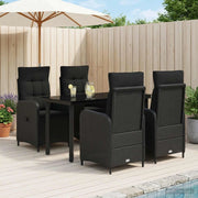 Set da Pranzo per Giardino 5 pz Nero 3422478