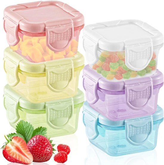 Confezioni di riserva con coperchio - piccole confezioni per freezer - 6 contenitori per alimenti - conservazione di sause - confezioni per freezer