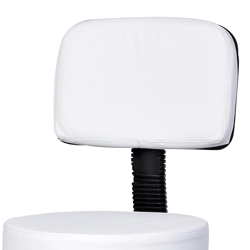 Chaise de bureau girevole con schienale e altezza regolabile, seduta imbottita in pelle sintetica bianco
