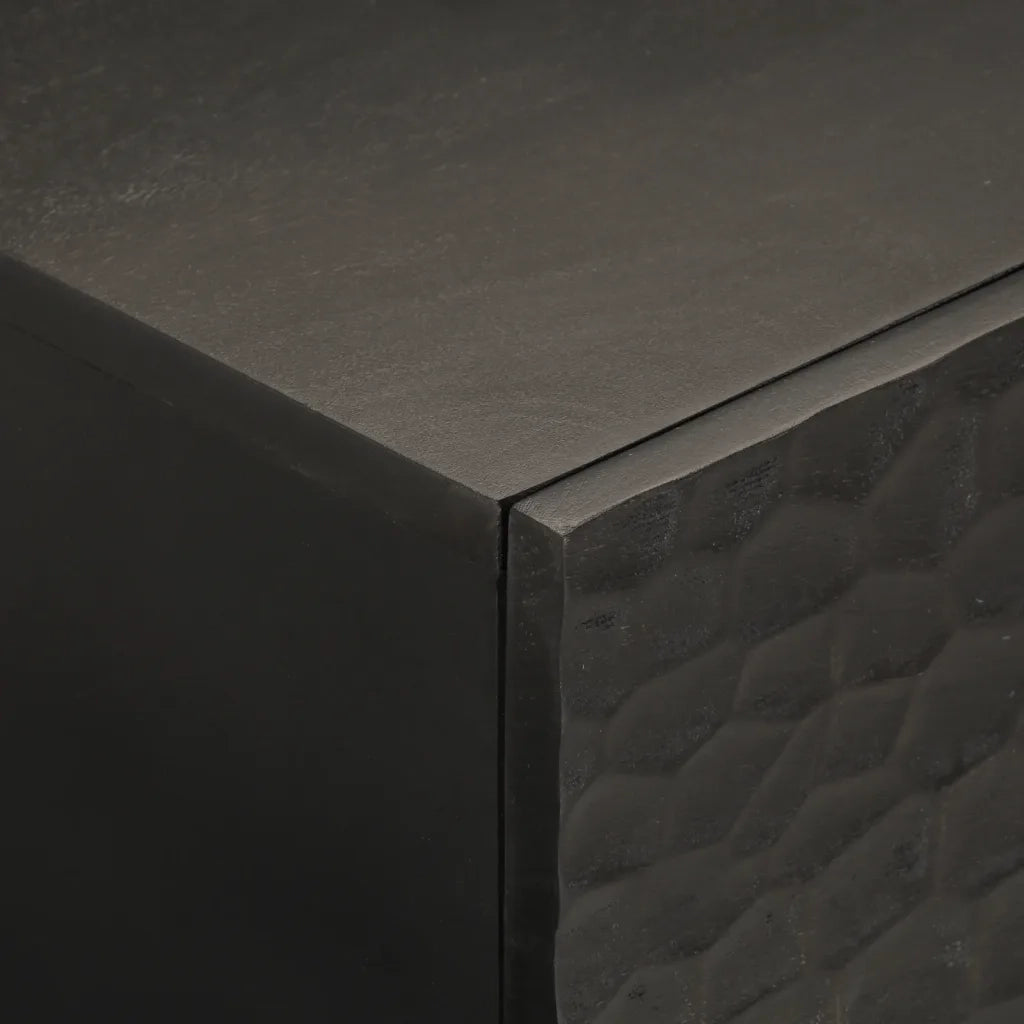 Tavolino da salotto | Tavolino da caff¨¨ | Tavolino da Soggiorno Nero 100x54x40cm in Legno Massello di Mango