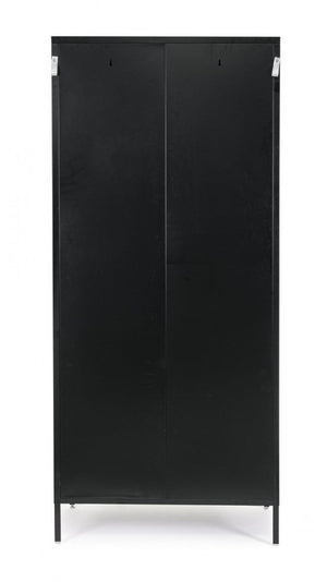 Armadio 2 Ante 50x80x185 cm Cambridge in Acciaio Nero