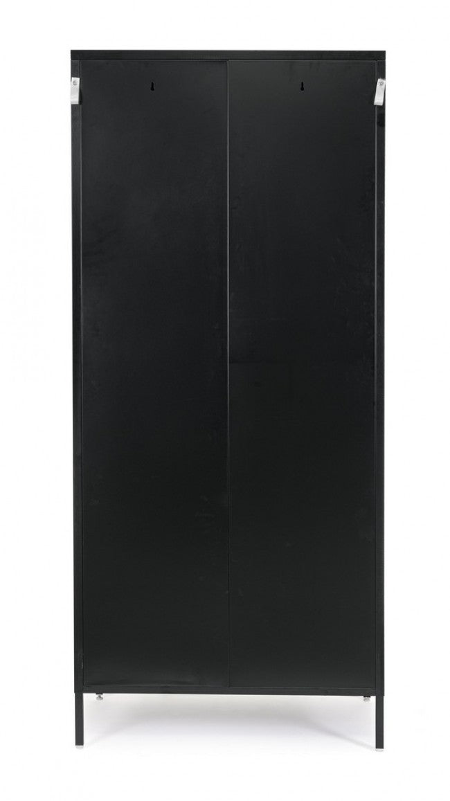 Armadio 2 Ante 50x80x185 cm Cambridge in Acciaio Nero