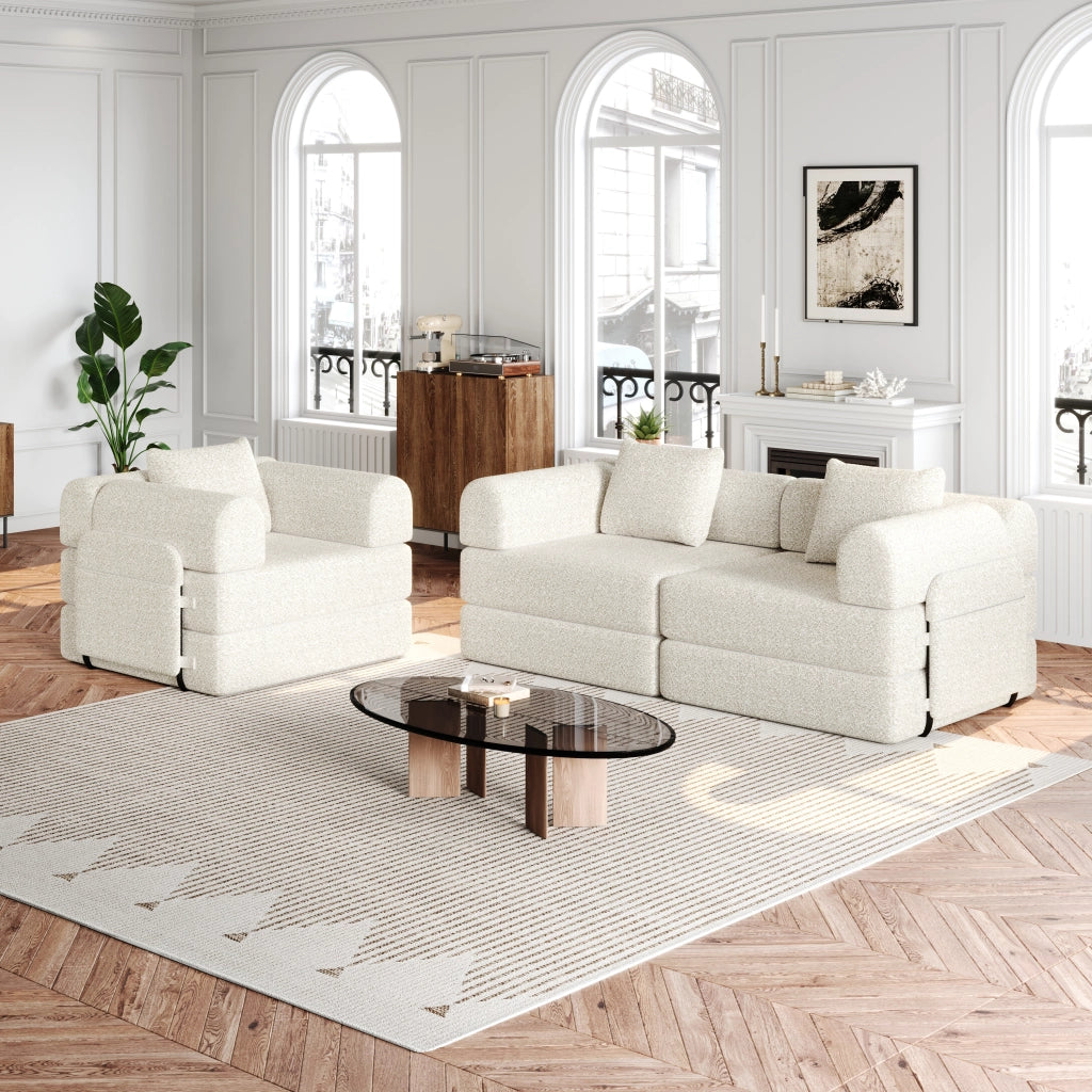 Divano Letto 2 in 1 con Vano Portaoggetti ¨C MINIMAL ¨C Chenille, Struttura in Metallo