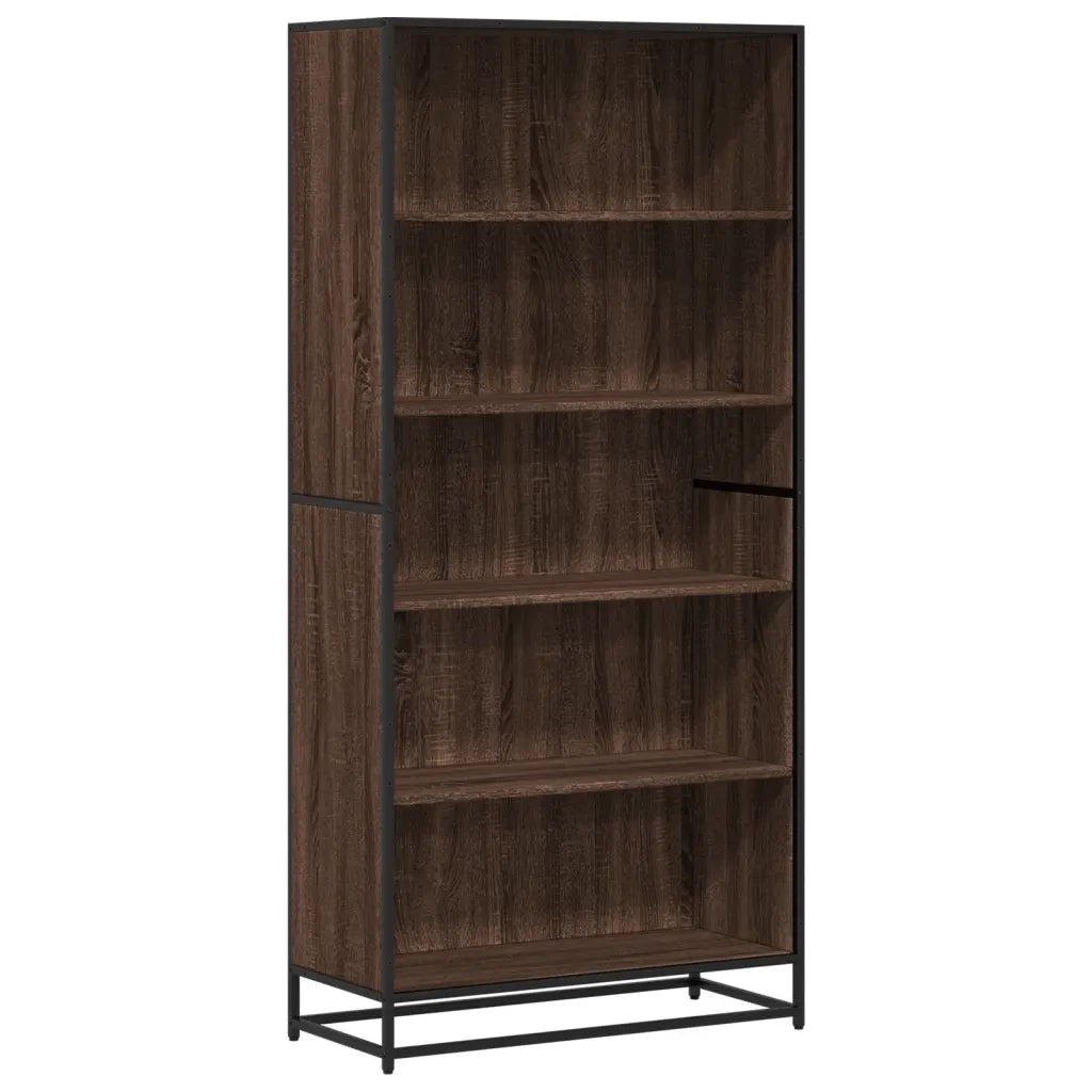 Libreria-Scaffale per Libri-Mobile di Stoccaggio Rovere Marrone 80,5x35x170,5 cm in Truciolato