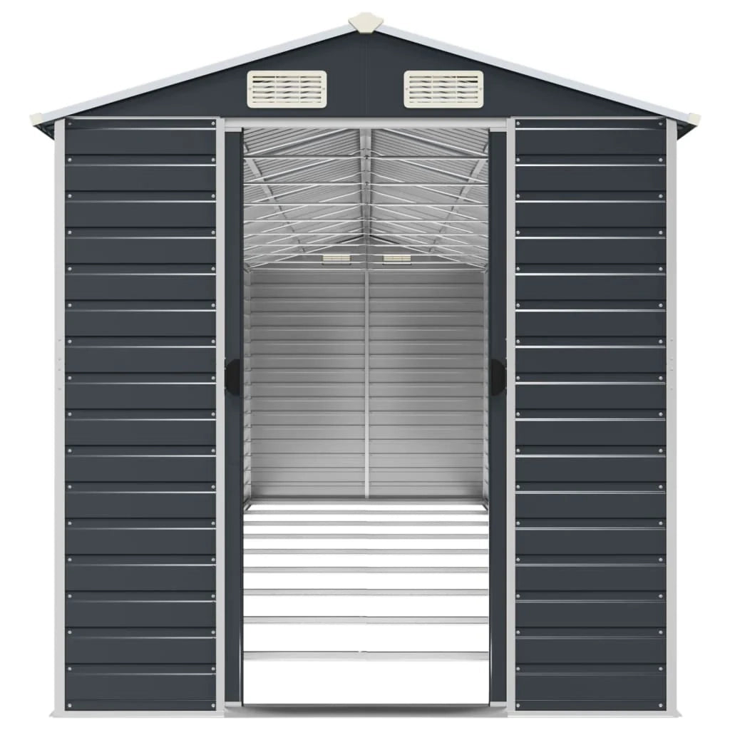 Casetta da giardino cabina ripostiglio casetta da esterno robusta casetta per attrezzi 191 x 810 x 198 cm acciaio zincato antracite 02_0022191
