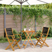 Set da Bistrot 3pz Nero in Polipropilene e Legno Massello 3281793
