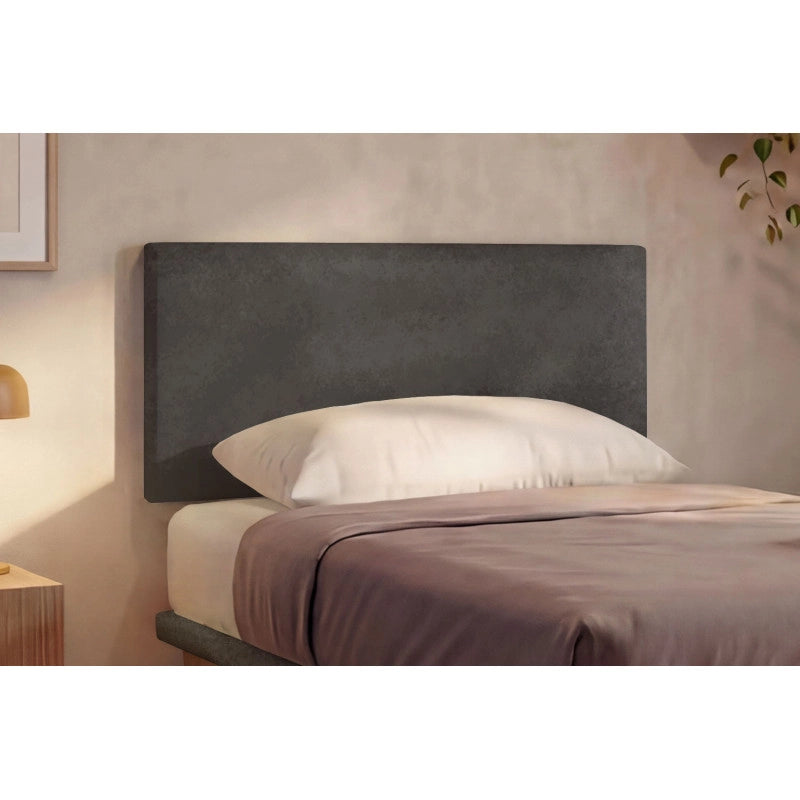 Letto imbottito Piazza e mezzo 120x200 cm Flat - Con rete,Microfibra,Grigio