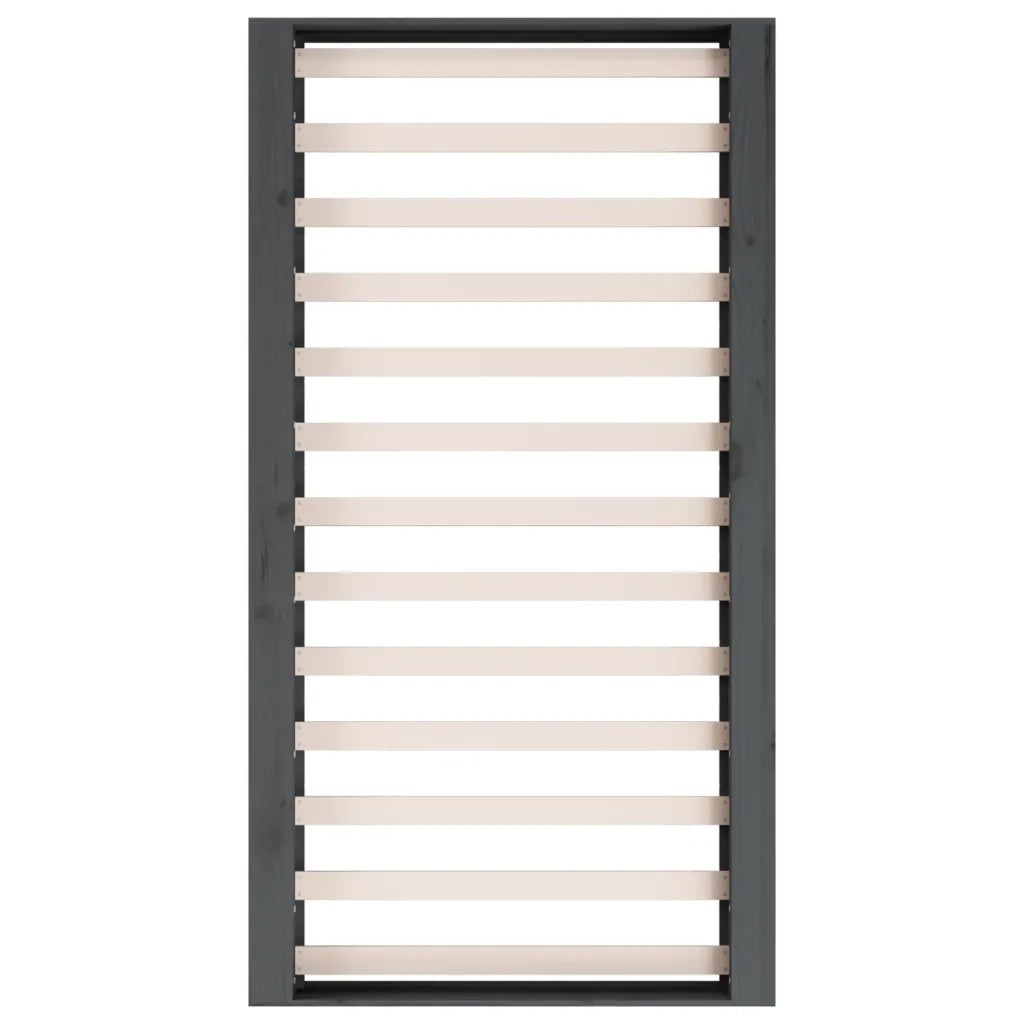 Giroletto Grigio 75x190 cm Small Single in Legno Massello 820698