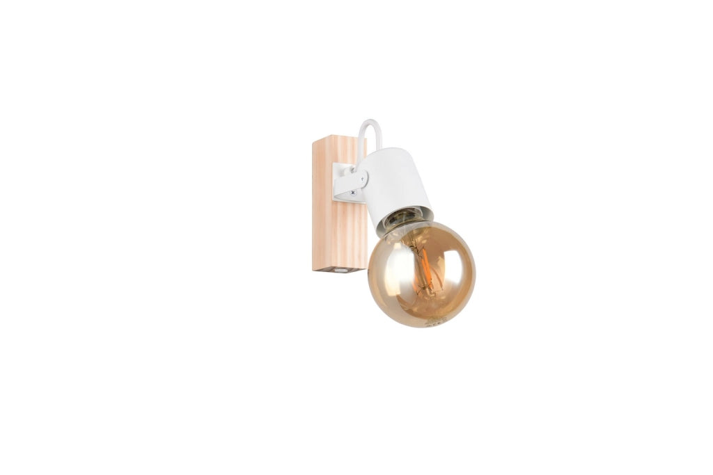 Faretto da soffitto LYNAR 1xE27 bianco legno RL