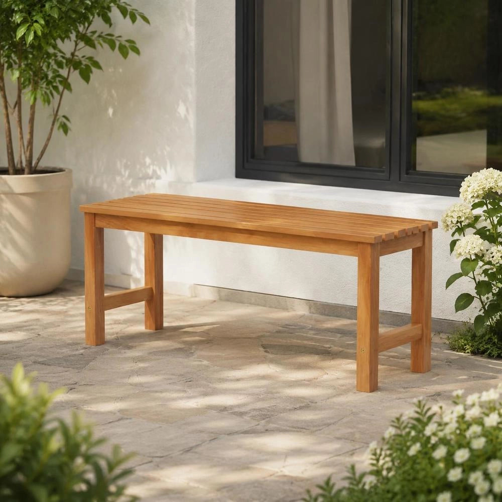 Garden Bench 114 Cm Solid Teak Wood