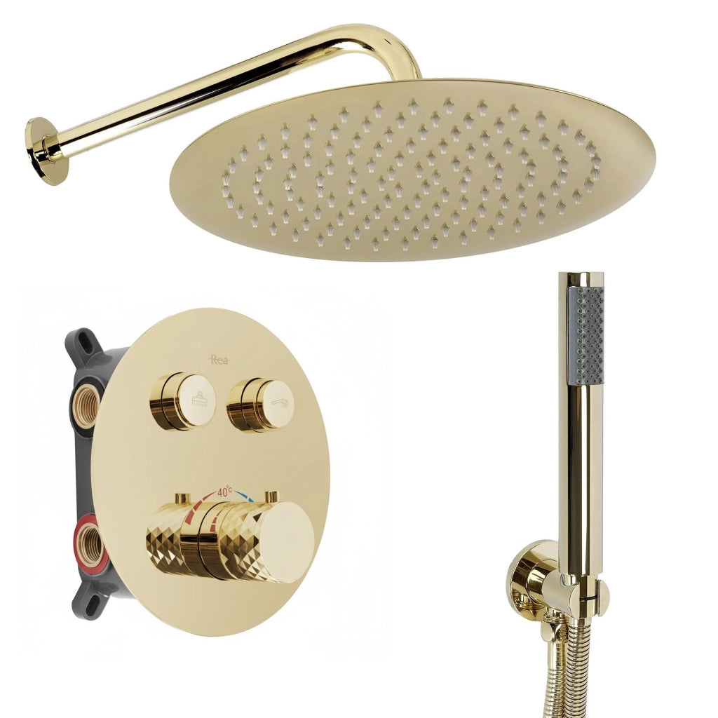 Set Doccia Da Incasso Rea Lungo Diamond Gold+ Box