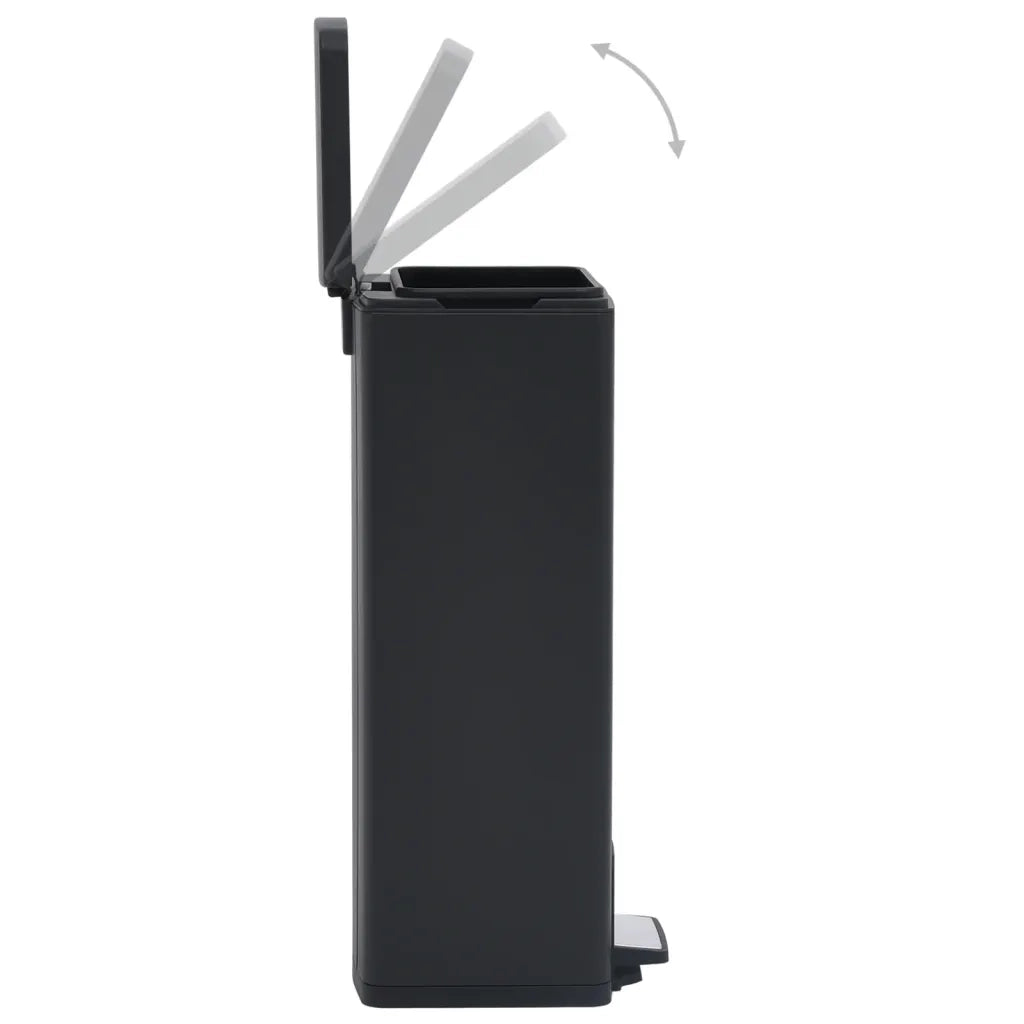 Pattumiera a Pedale Anti-Impronte 30 L Nera in Acciaio Inox 149573