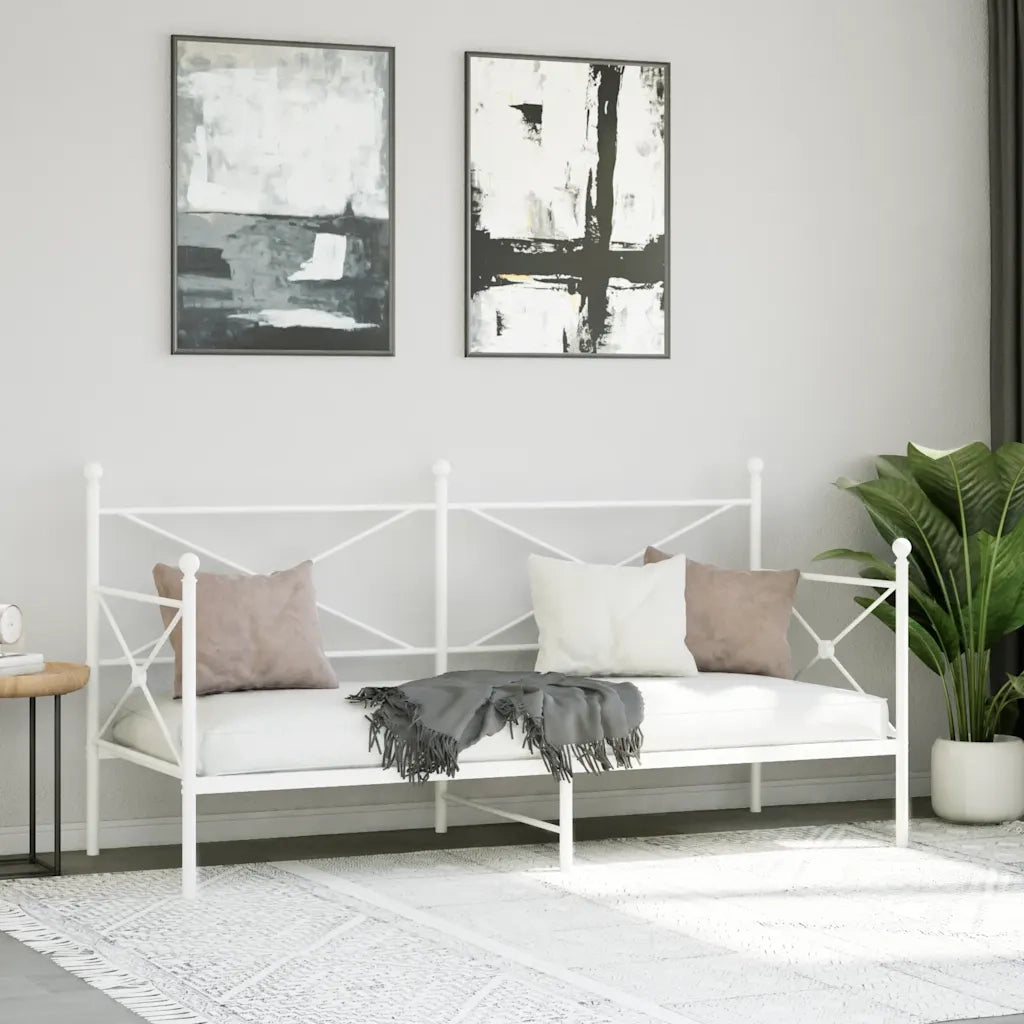 Dormeuse senza Materasso Bianco 90x200 cm in Acciaio 4104682