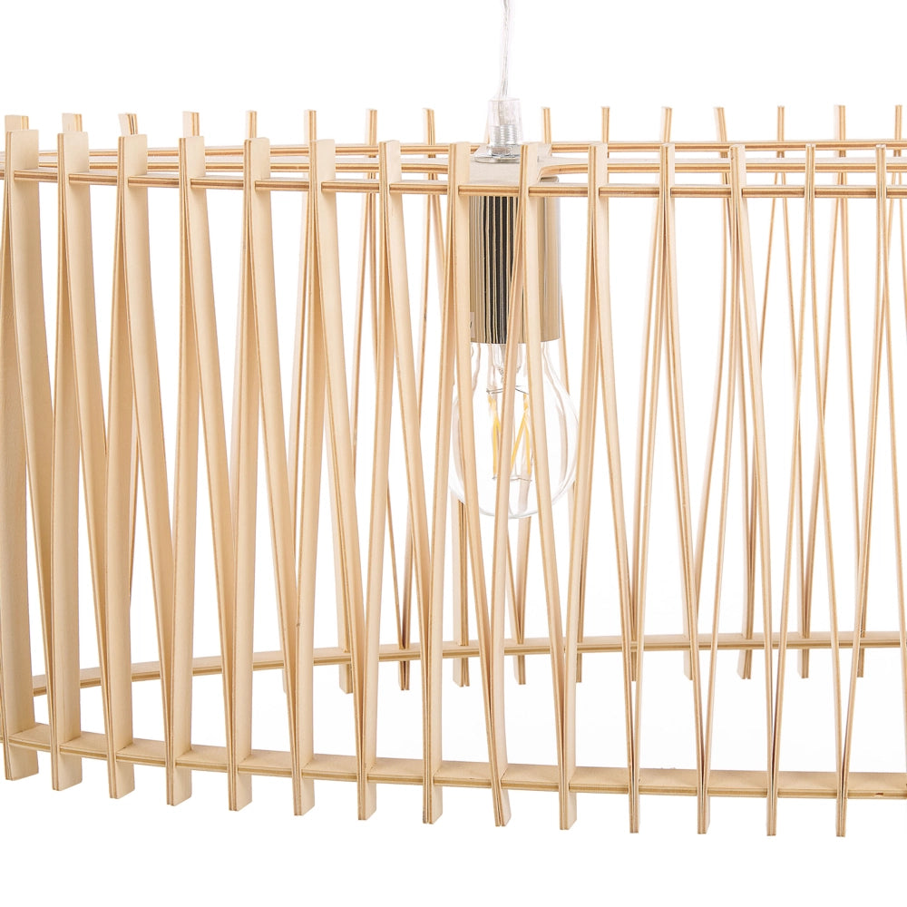 Lampada a Sospensione Luce Legno MDF lampadario stile moderno e boho 124 cm soggiorno
