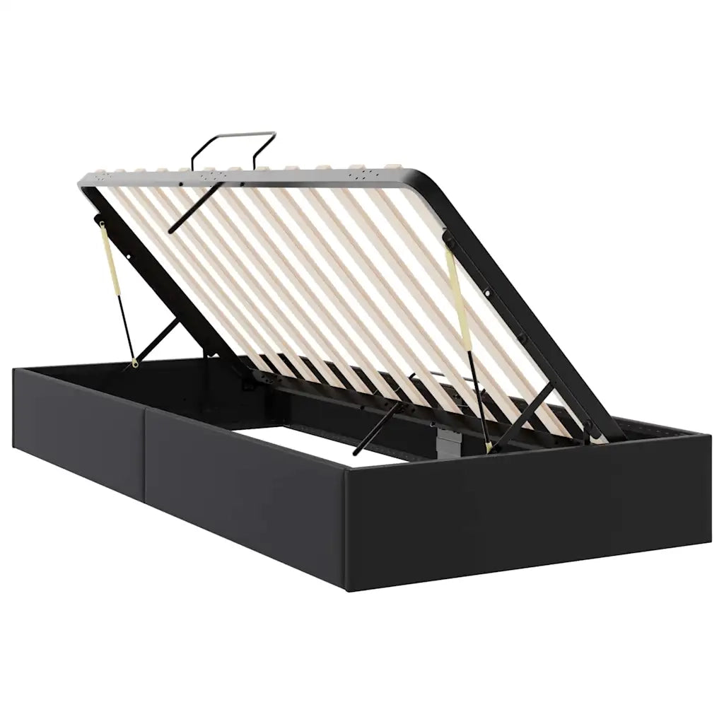 Letto con Contenitore Nero 100 x 190 cm Similpelle 3369968