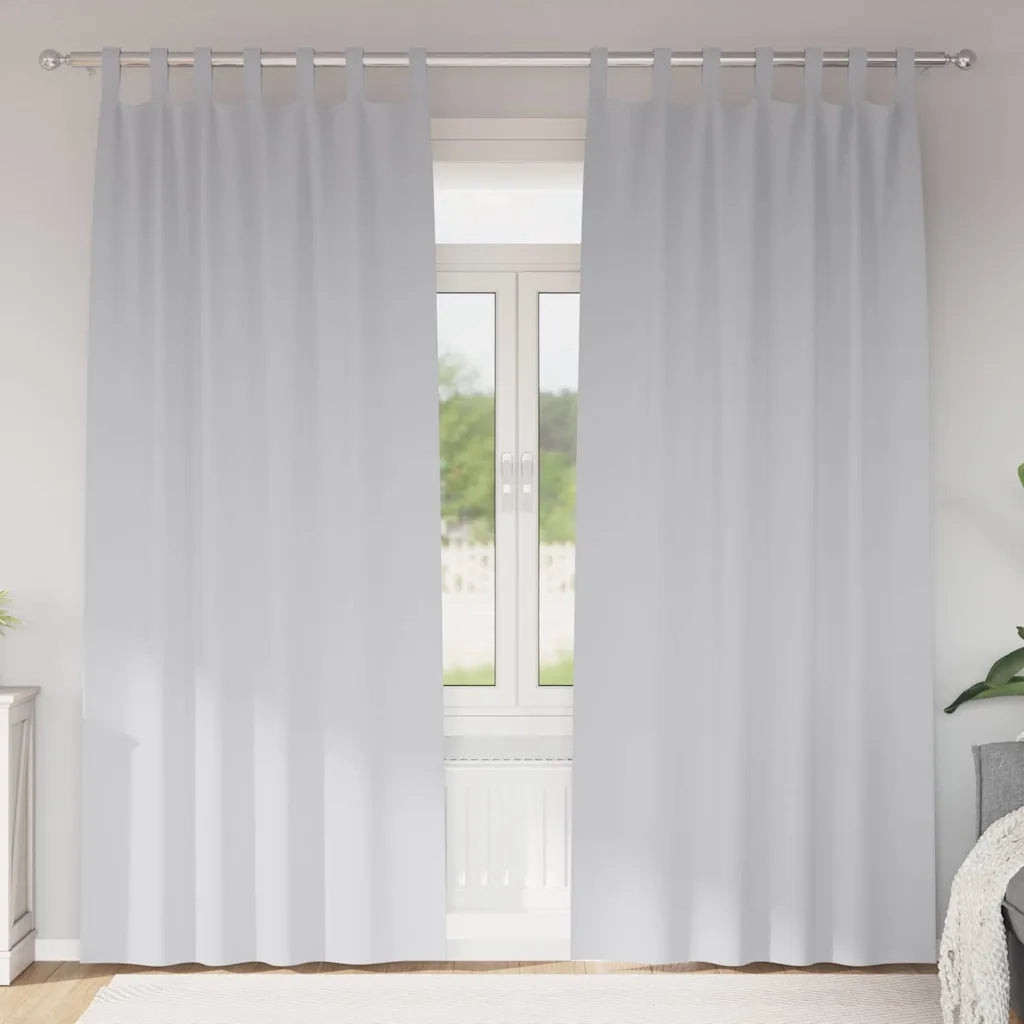 Tende Blackout con Anelli 2 pcs Grigio Chiaro 245 x 140 cm 4107571