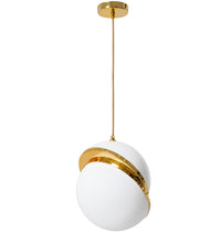 Lampada Da Soffitto Pensile Acrilico Palla Bianco Oro APP481-1CP