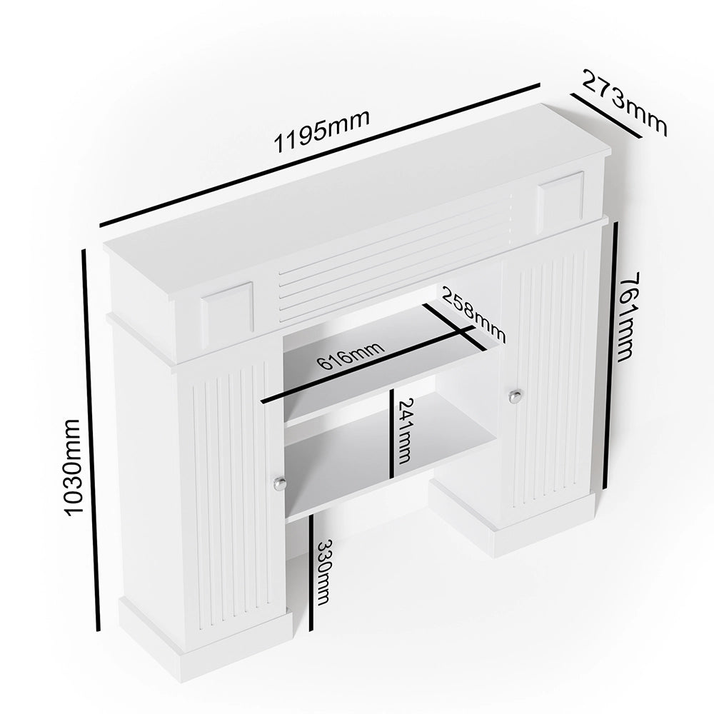 Vicco Cornice per caminetto Bianco 119.5 x 103 cm