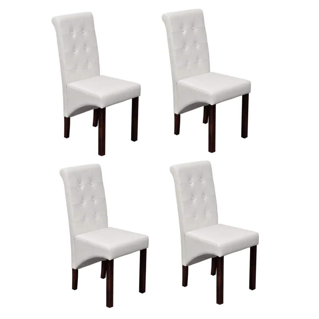 Sedie da Pranzo 4 pz Bianche in Similpelle cod mxl 31545