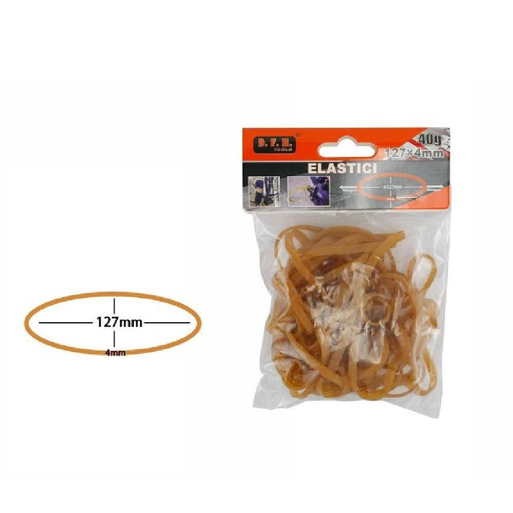 Trade Shop - 2 Confezioni Da 40g Elastici Elastico Molle Gomma Fettucce Misura 127x4mm 53692a -