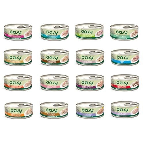 Oasy Gatto Specialità Naturale, scatolette da 70 grammi | OFFERTA 24 LATTINE ... size: 70g, flavor: POLLO PROSCIUTTO