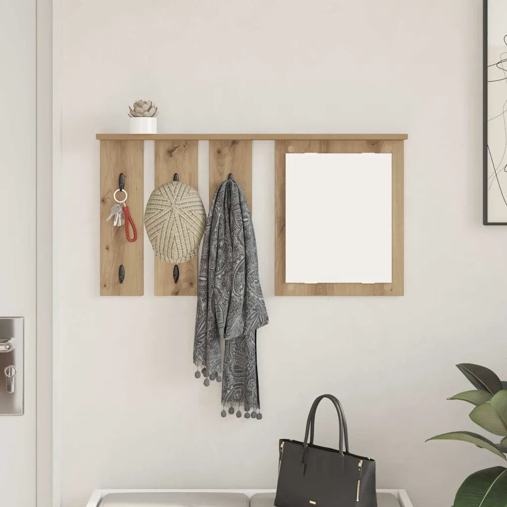 Appendiabiti a muro rovere artigianale 85 x 10 x 45 cm 874490