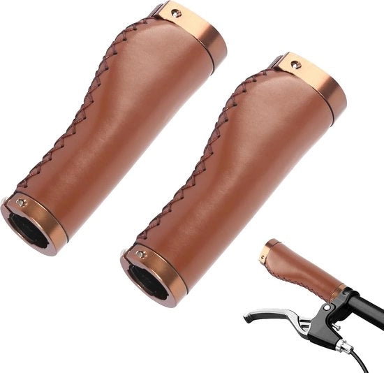 Manubri per bicicletta - Kunstleer - Cognac - 14CM - Ergonomici - Manubri - Universali - Bicicletta - Anti-slip - Bicicletta - Manubri per stella - Solido