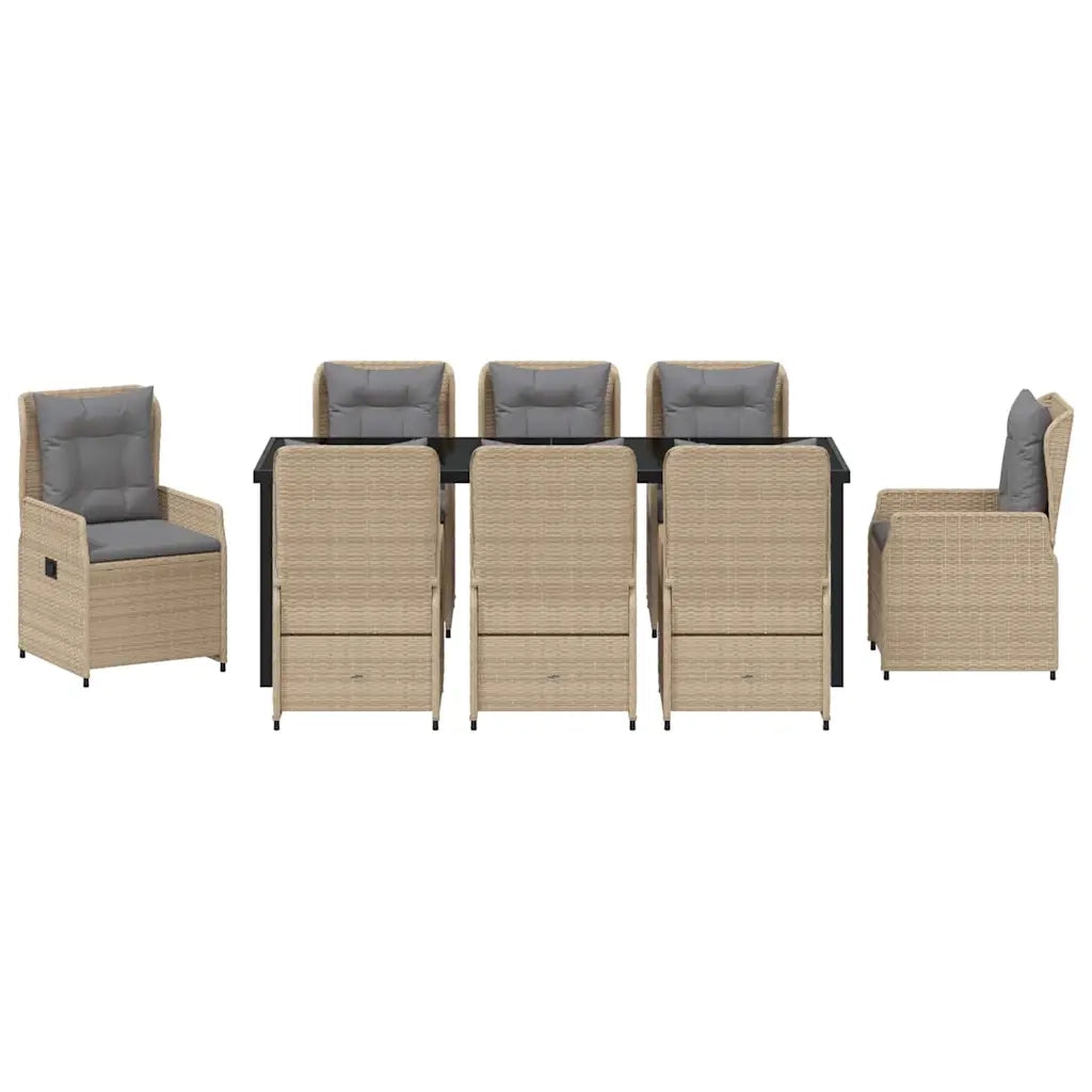 Set da Pranzo per Giardino 9 pcs Beige e Grigio Chiaro 3380966