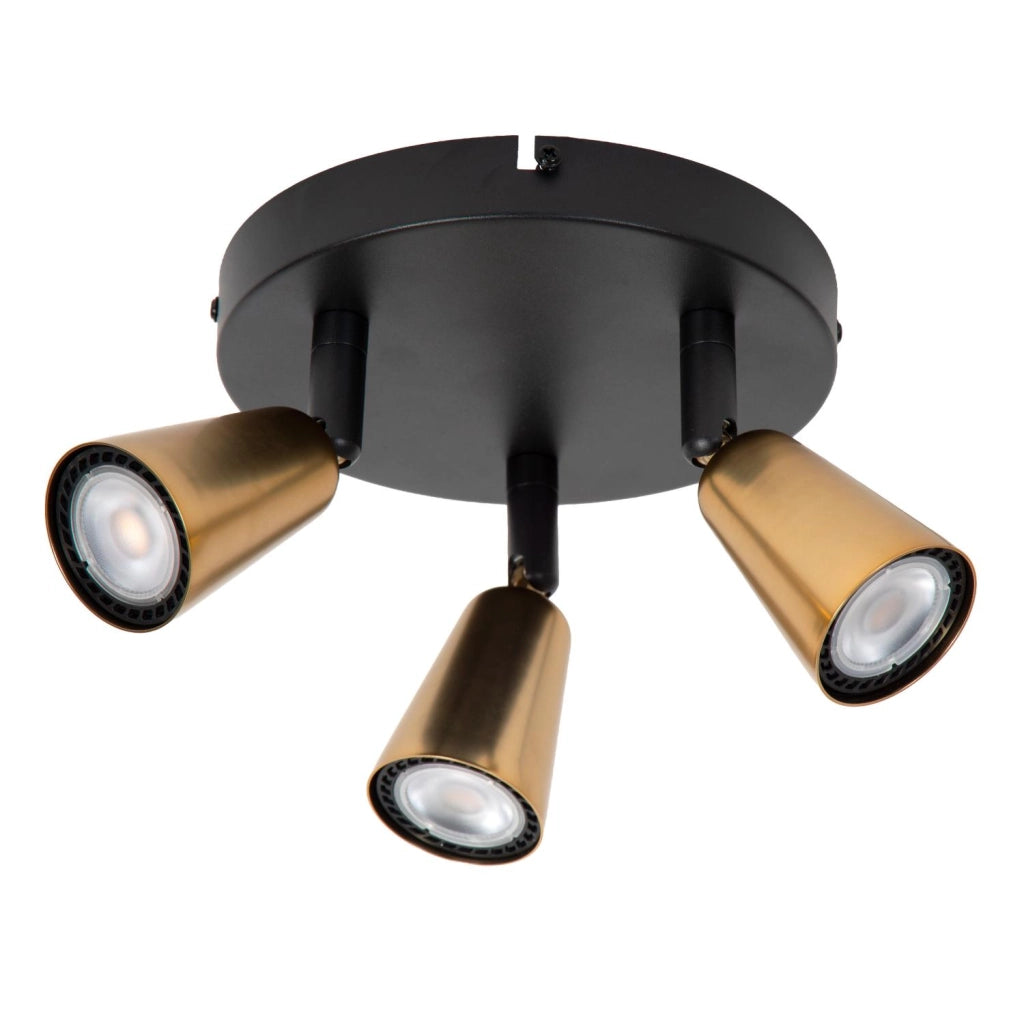 Faretto soffitto TIANA 3xGU10 oro/nero Lucide