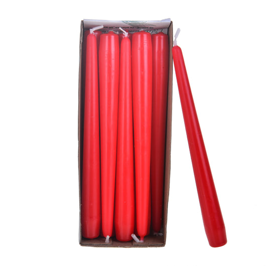 Set 20 Candele Coniche Rosse H 25